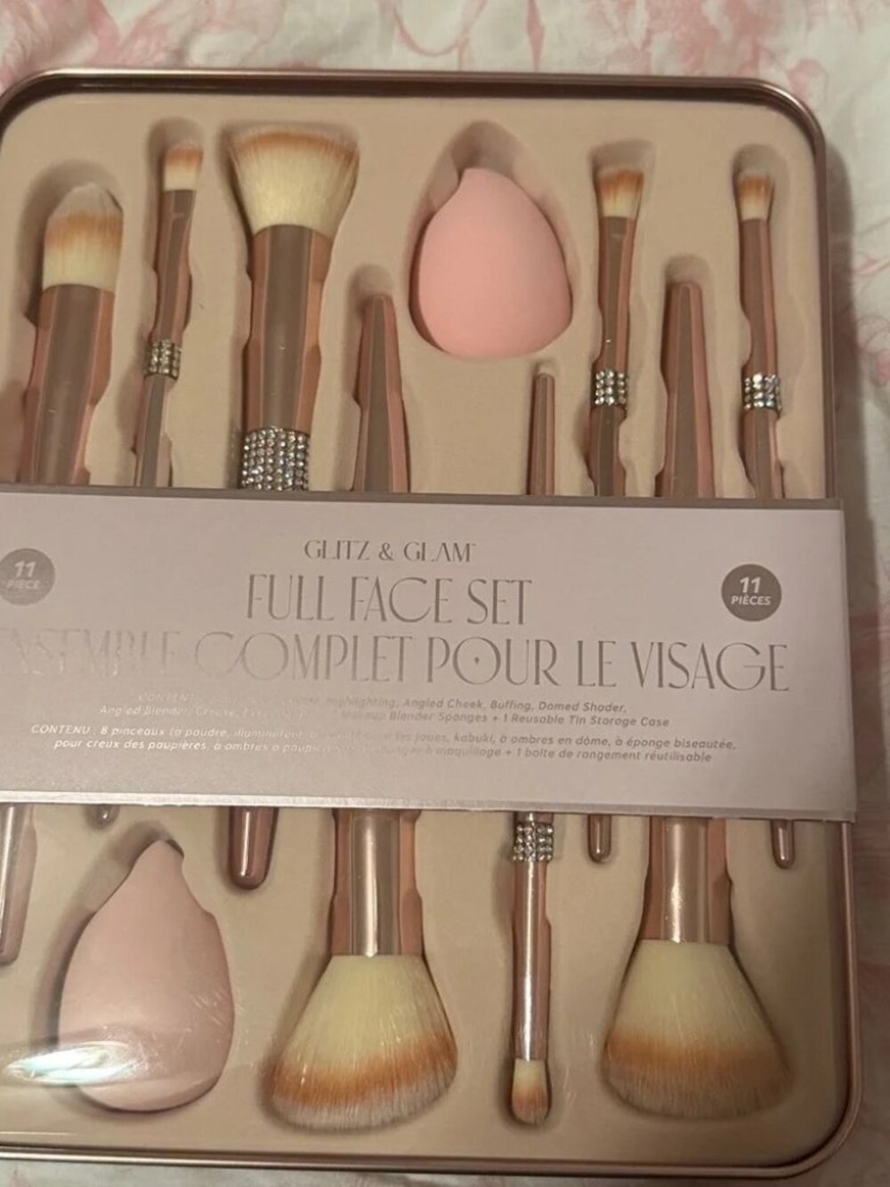 NWT Glitz & Glam Pink Bling 11 Piece Full Faceā Makeup Brush Set - Picture 2 of 3